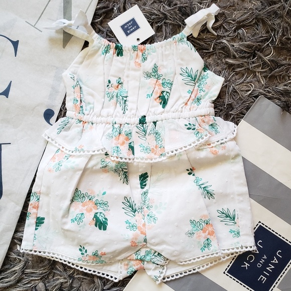 NWT Janie and Jack floral romper baby girl clothes - Picture 4 of 6